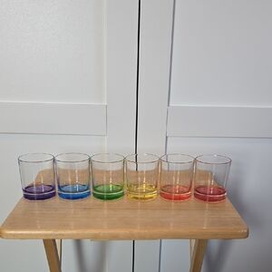 Rainbow Base Glass Tumbler Set of Six